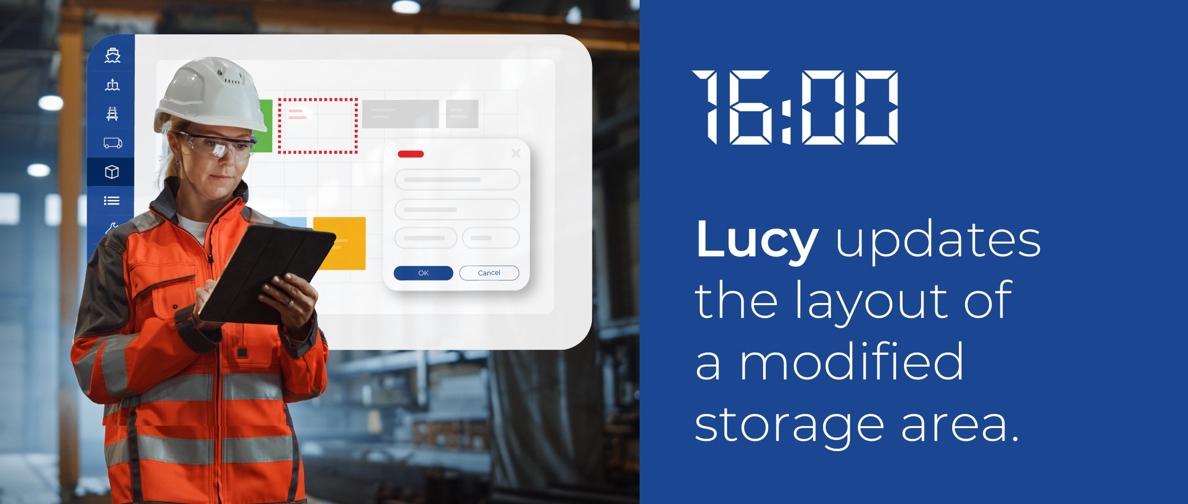 16:00 - Lucy updates the layout of a modified storage area